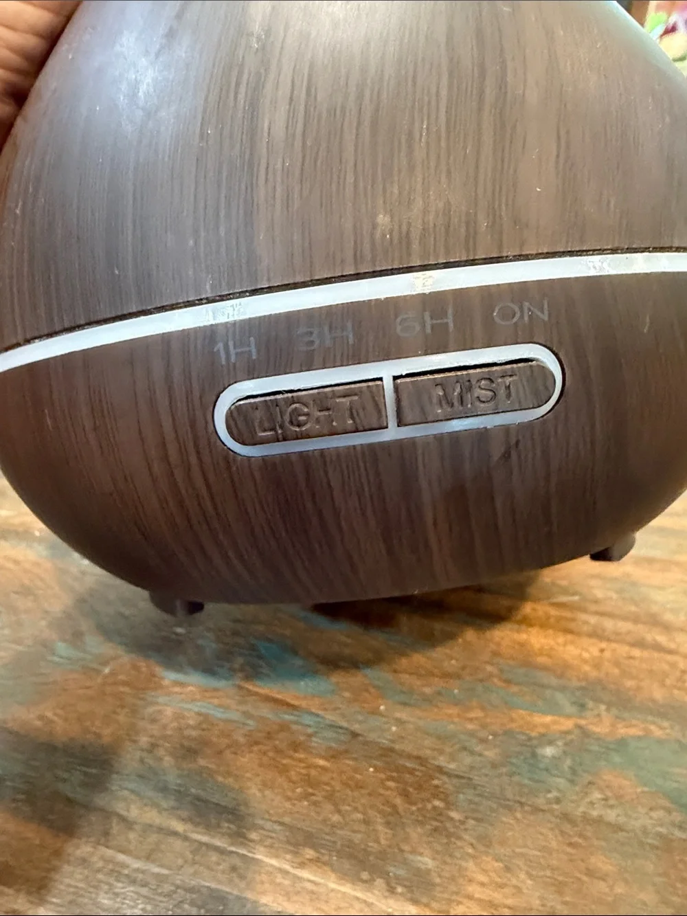Wood Grain Tulip Ultrasonic Diffuser - Dark Brown